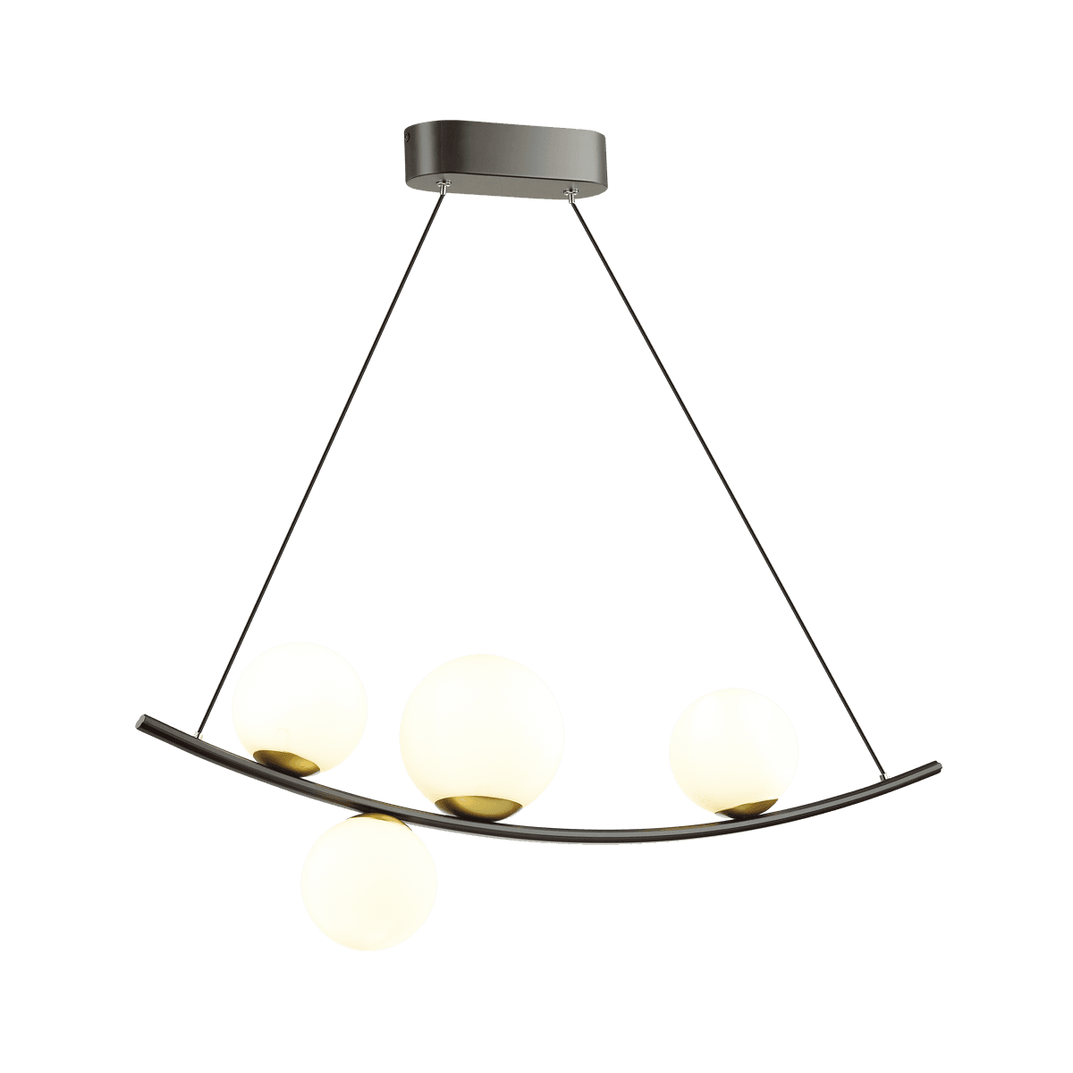 Odeon Light 4267/4 MODERN ODL21 215 бел.матов. акрил/ черн/металл Подвесной светильник Е14 4*40W DINO — миниатюра 2