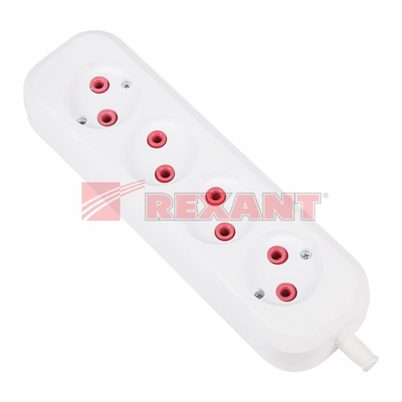 Колодка 4 гнезда без заземления «Эконом» Rexant 11-8714