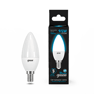 Gauss Лампа Свеча 9.5W 950lm 6500К E14 LED 1/10/100 103101310