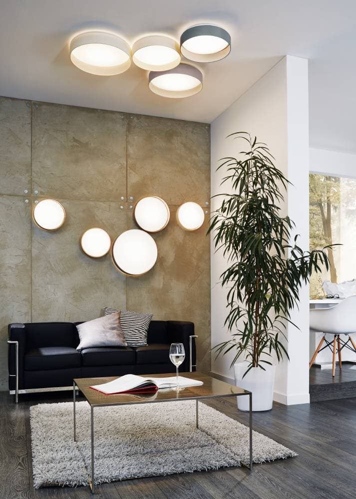 Eglo Светодиодная люстра PALOMARO, 13,3W (LED), Ø320, пластик/текстиль серо-коричневый 93949 — миниатюра 2