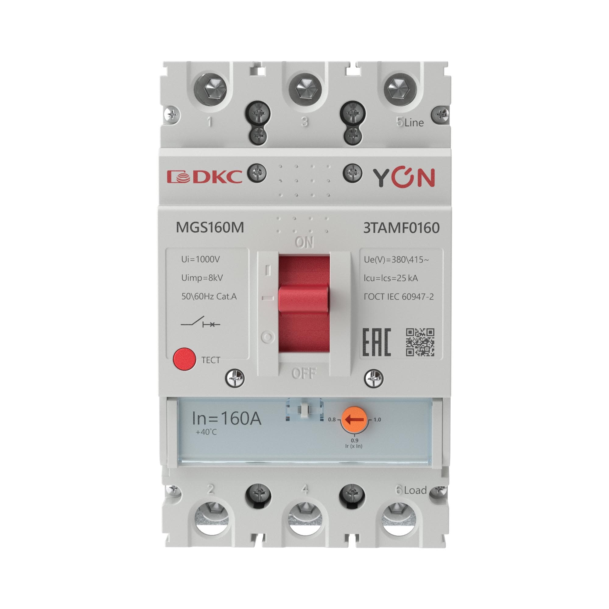 DKC Авт. выкл. YON MGS160 3P 128-160A 25kA — миниатюра 2