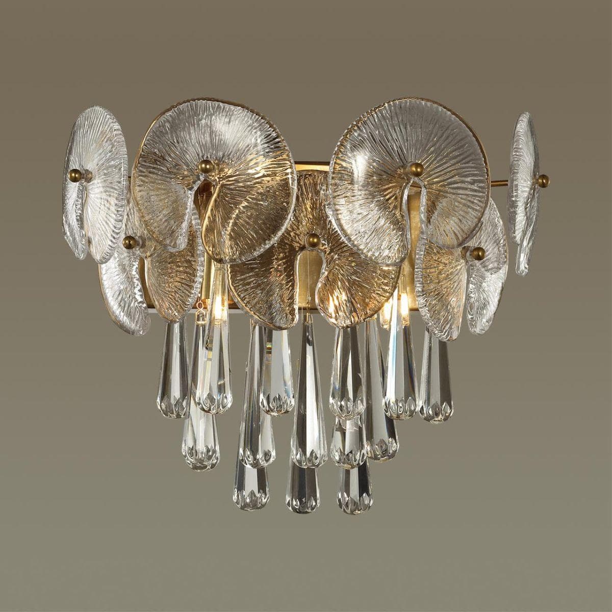 Odeon Light 4984/2W HALL ODL22 381 золотой/стекло/хрусталь Бра G9 2*33W SEMURA — миниатюра 4