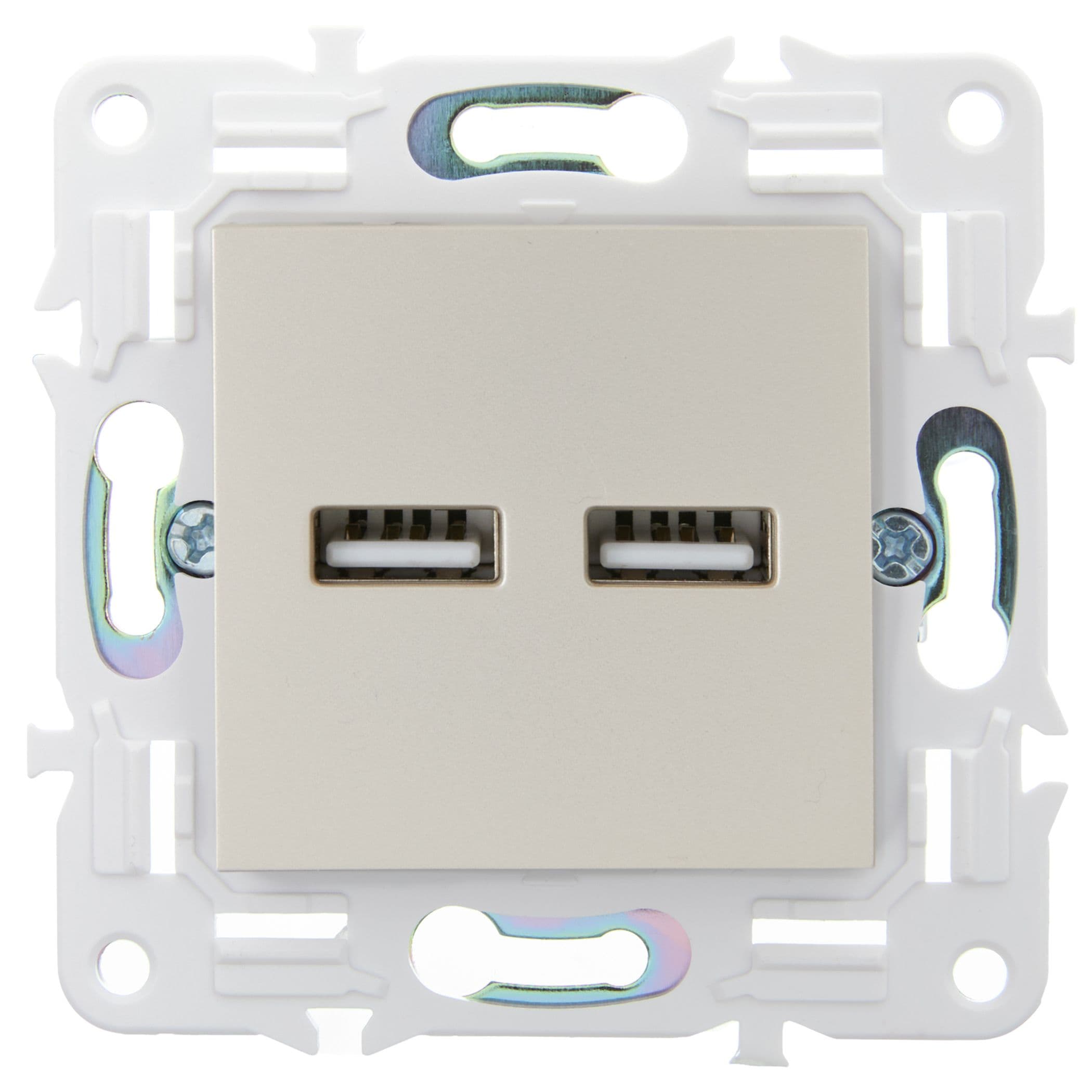 IEK SKANDY Шампань Розетка USB A+A 3,1А SK-R15Sh — миниатюра 2