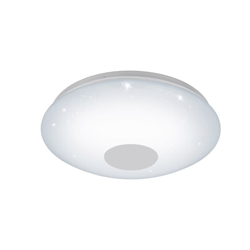 Eglo Светильник LED настенно-потолочный VOLTAGO 2 с пультом ДУ, 20W(LED), Ø375, сталь, белый/пластик с эф. хрусталя, белый 95972