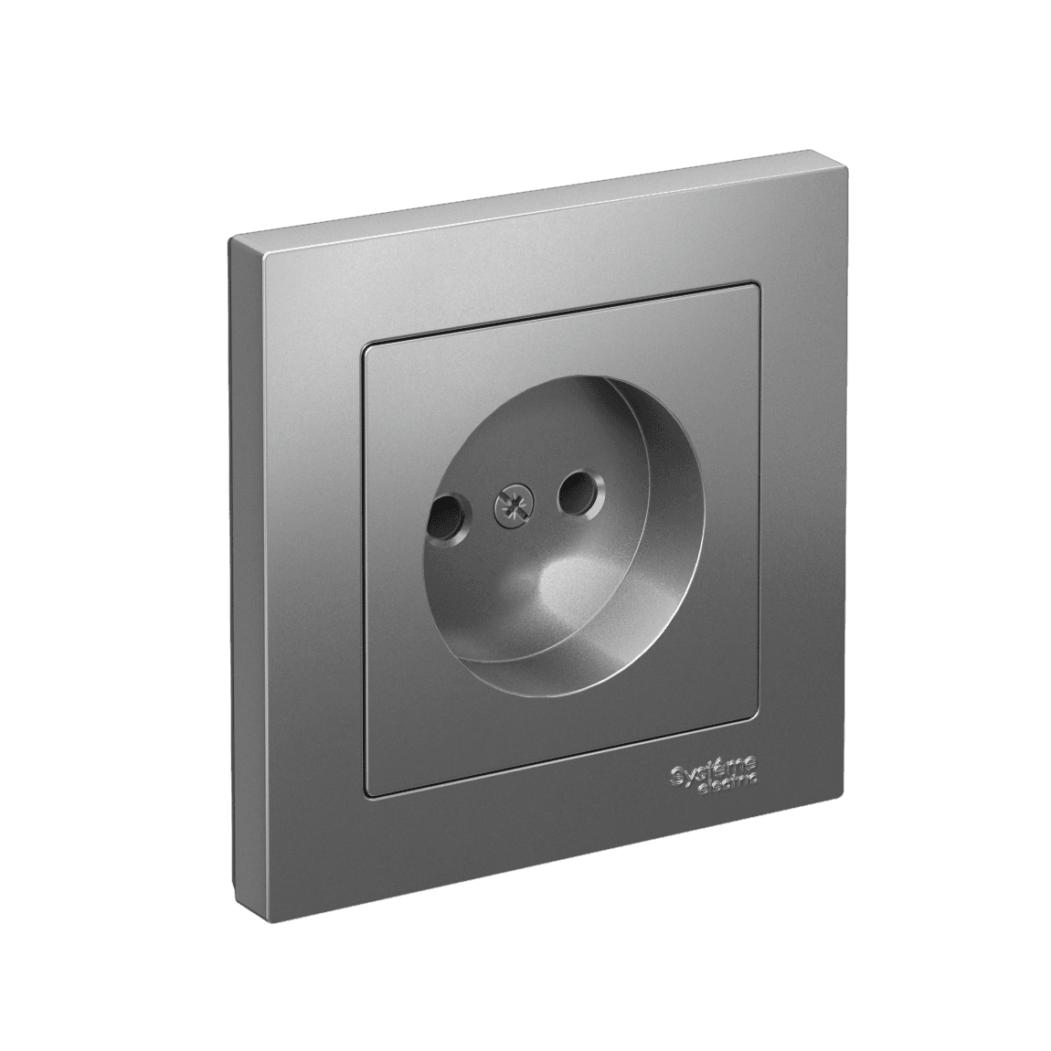 Systeme Electric AtlasDesign Сталь Розетка без заземления, 16А, в сборе, быстрозажим. клем.