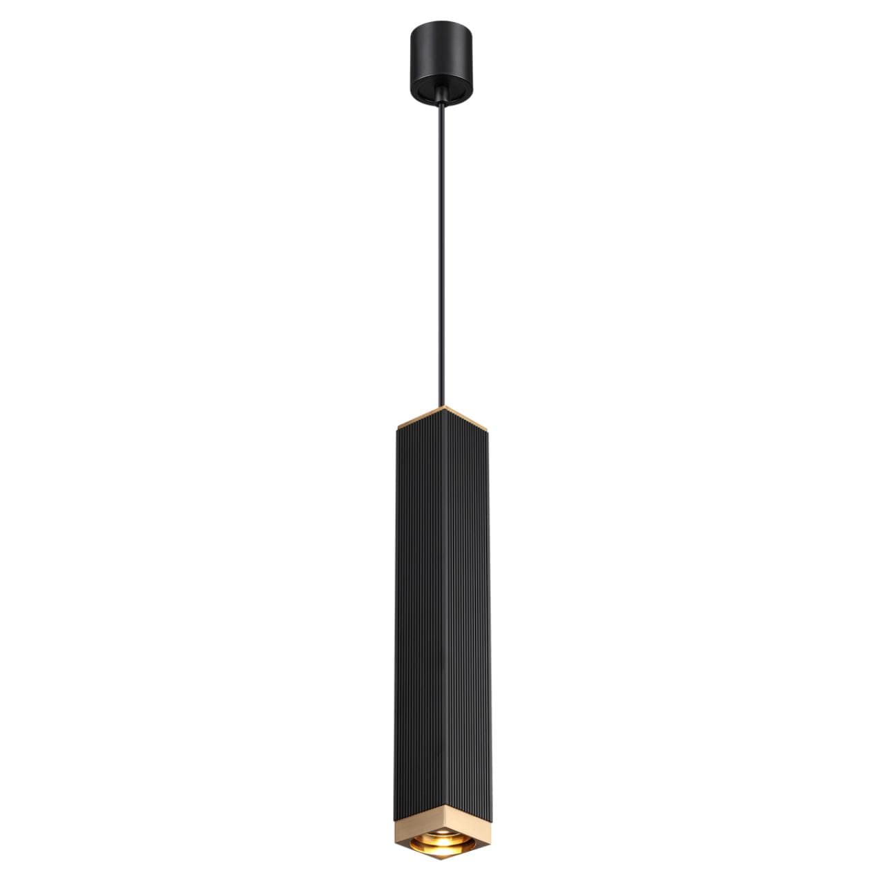 Odeon Light 4791/5L PENDANT ODL21 021 черный/золотой Подвес GU10 1*5W CUBI