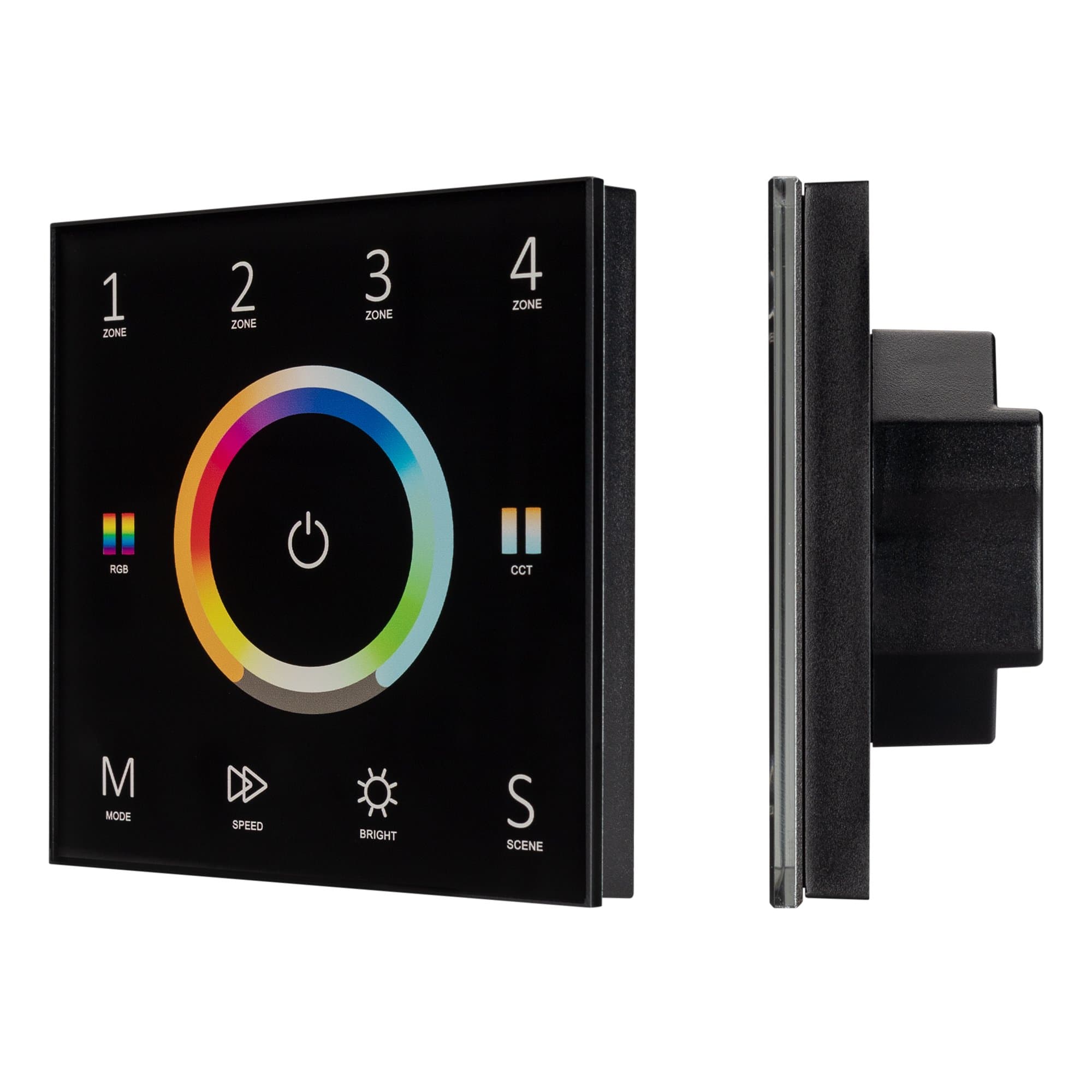 Arlight Панель Sens SMART-P67-MULTI Black (230V, 4 зоны, 2.4G) (IP20 Пластик, 5 лет) 028322 — миниатюра 1