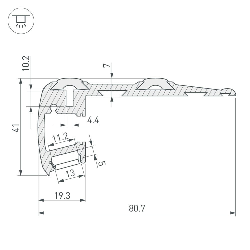 Arlight Профиль STEP-2000 ANOD (Алюминий) 014548 — миниатюра 2