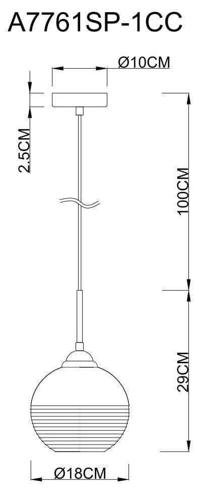 Arte Lamp A7761SP-1CC Светильник подвесной — миниатюра 2