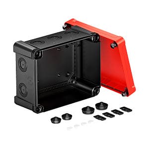 OBO Bettermann Распределительная коробка X16, IP 67, 241x191x126 мм, черная с красной крышкой 2005160 — миниатюра 2