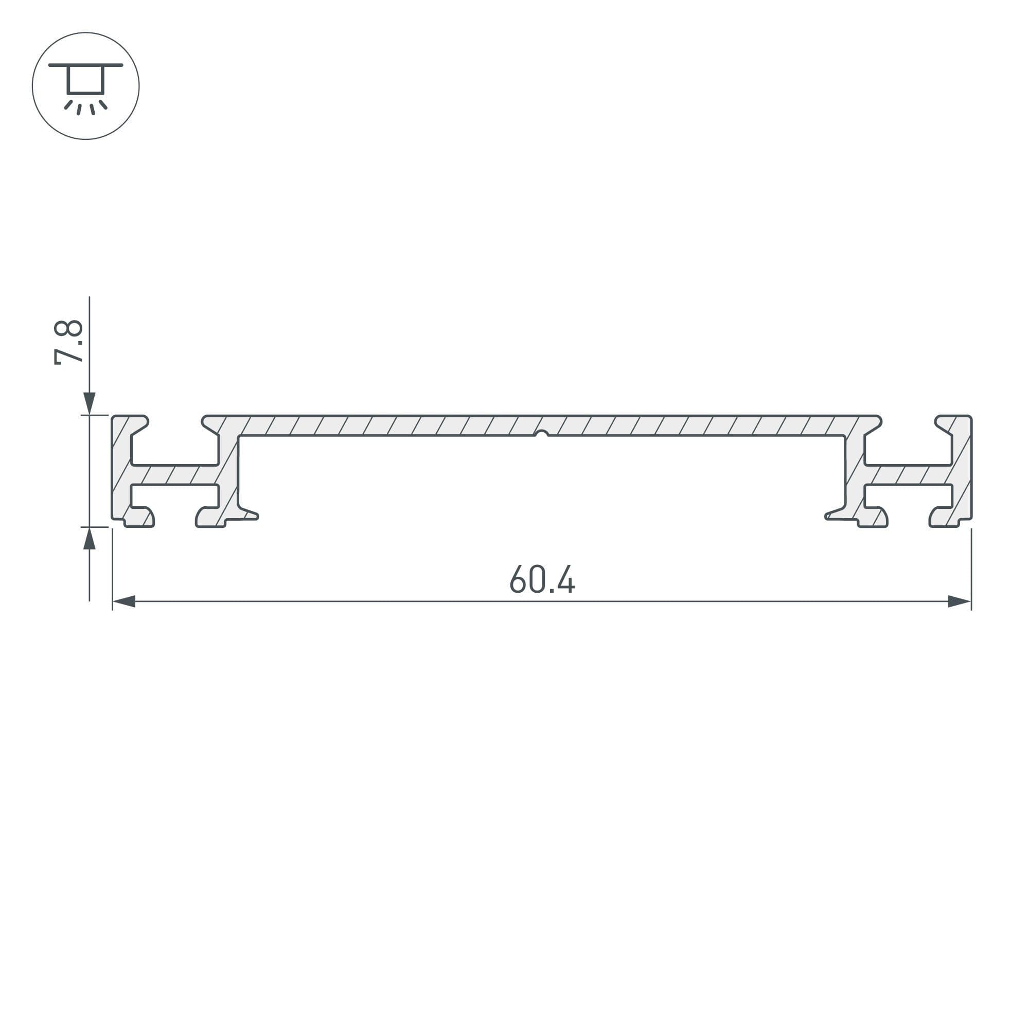Arlight Профиль-держатель PHS-3X-BASE-H7.8-2000 ANOD (Алюминий) 019870 — миниатюра 2