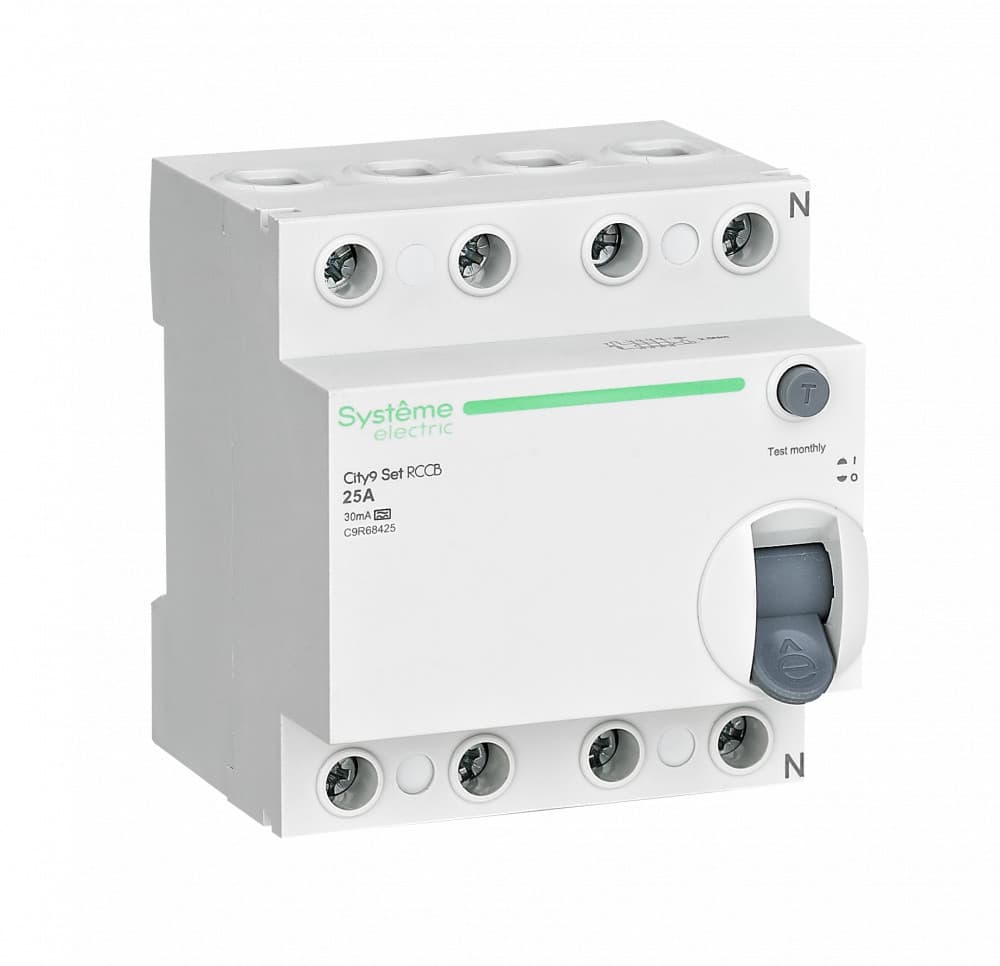 Systeme Electric City9 Set Выключатель дифференциального тока (ВДТ) 25А 4P 30мА Тип-A 400В
