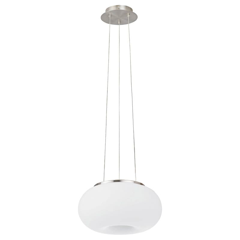 Eglo Подвес OPTICA, 2X60W (E27), Ø280, никель матовый/опаловое стекло, белый 86813