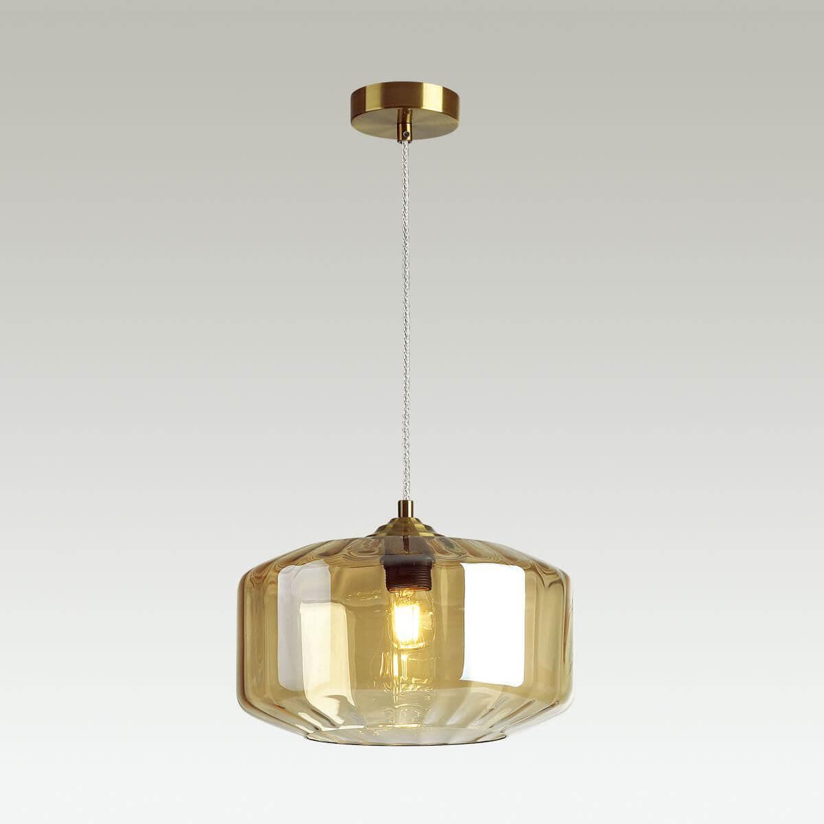 Odeon Light 4747/1 ODL21 янтарный/бронзовый Подвес E27 60W BINGA — миниатюра 3