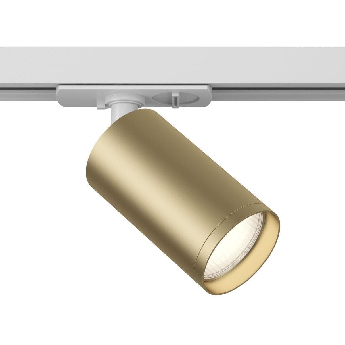 Maytoni Single phase track system Белый и Матовое золото Светильник трековый (Набор) ( TR020-01W+TRA020-01MG) TR020-1-GU10-WMG — миниатюра 1