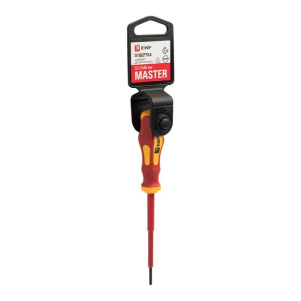 EKF Basic Отвертка Master SL2.5x80 мм 1000В — миниатюра 1