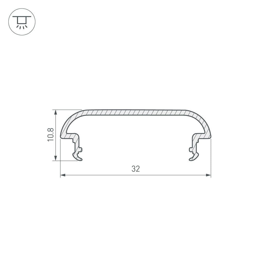 Arlight Профиль-верх TOP-WIDE-H11-C-2000 (Алюминий) 016982 — миниатюра 2