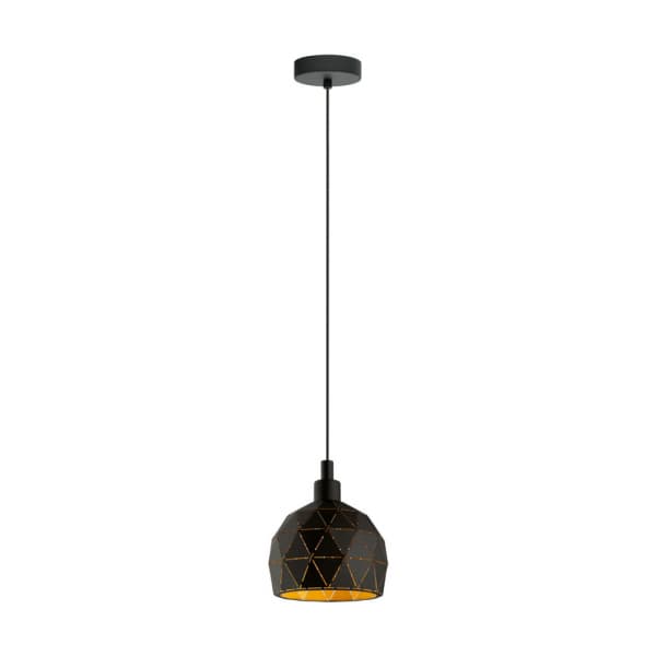 Eglo 33345 Подвес ROCCAFORTE, 1x40W(E14), сталь/ черный, золотой — миниатюра 1