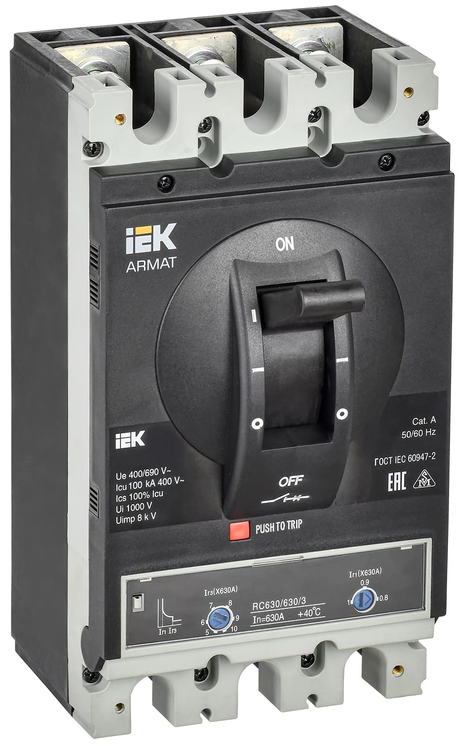 IEK ARMAT Автоматический выключатель в литом корпусе 3P I 100кА 630А ТМ рег.