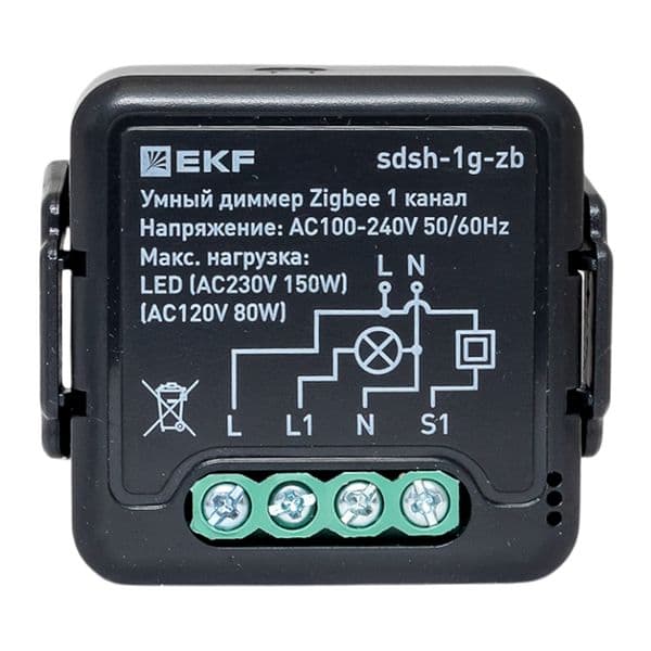 EKF Умный диммер в подрозетник 1-канальный Zigbee Connect Select — миниатюра 2
