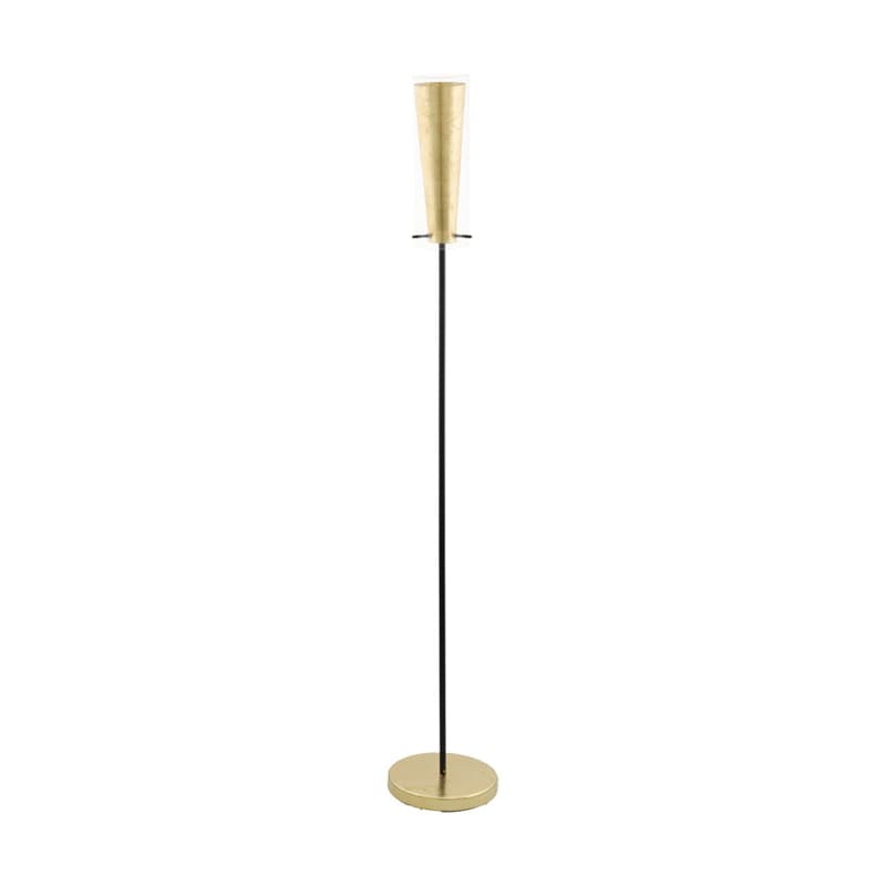 Eglo 97655 Торшер PINTO GOLD, 1х60W (E27), 110, H1470, основа 230, сталь, черный / стекло, прозрачный,