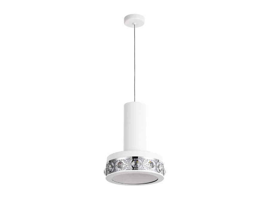 Ambrella Подвесной светодиодный светильник FA9488 WH/CH белый/хром 4200K 18W D200*590 (без ПДУ) — миниатюра 1