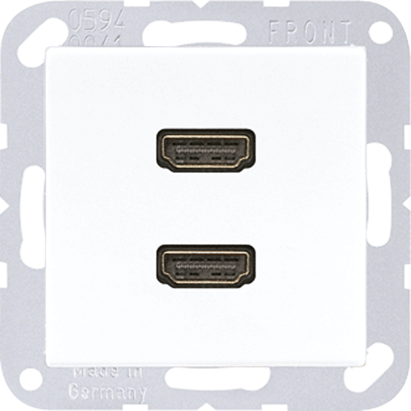 JUNG A 500 Белая Накладка/вставка для розетки 2 x HDMI MAA1133WW