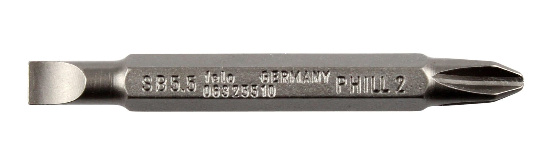 Felo Бита двухсторонняя серия Industrial SL5,5/PH2, 60 мм 06325510