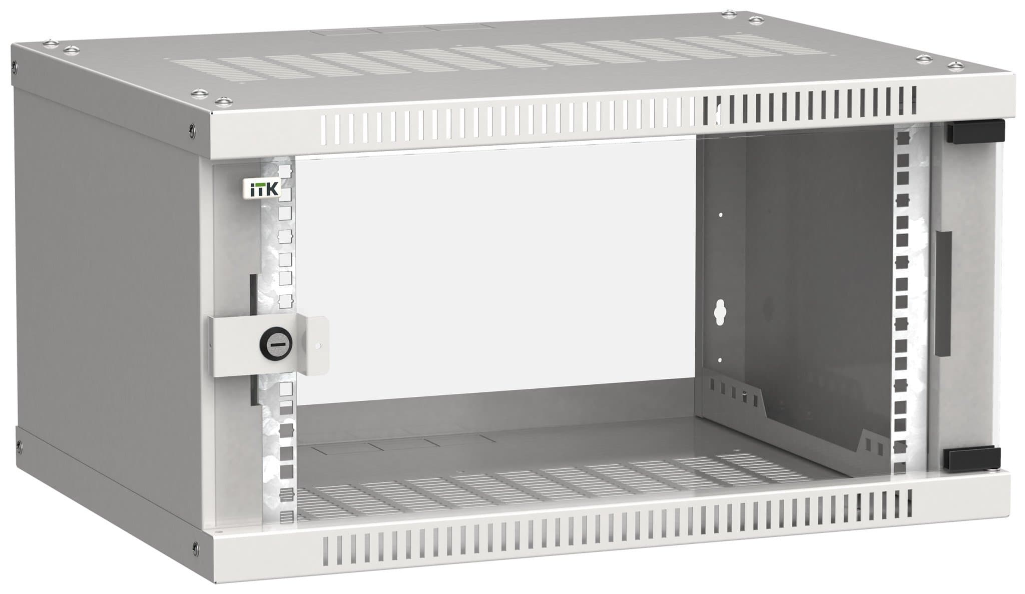 IEK LINEA WE ITK Шкаф LINEA WE 6U 600x450мм дверь, стекло серый LWE3-06U64-GF