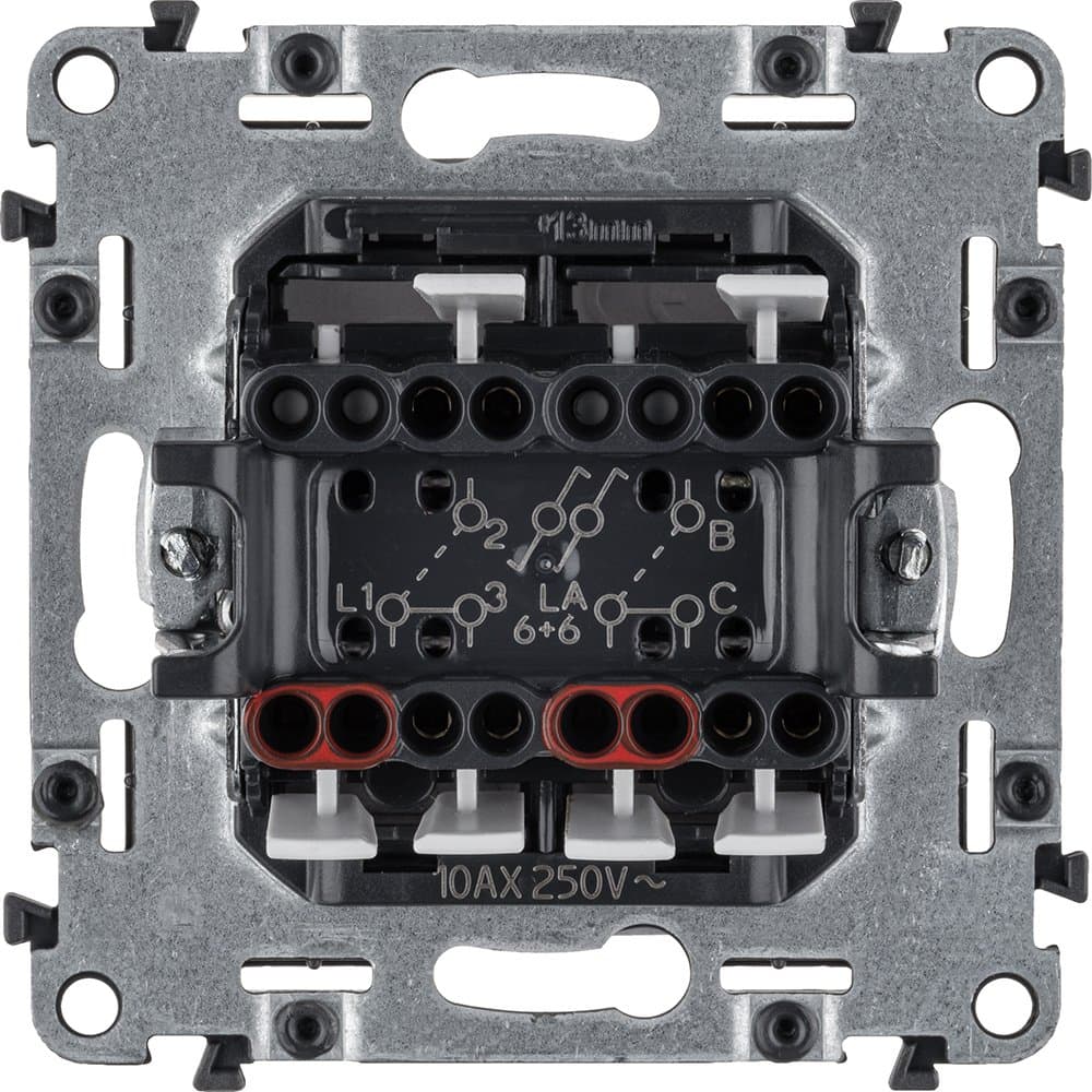 Legrand Valena LIFE DIY Алюм Переключатель 2-клавишный 10А 250В 752608 — миниатюра 3