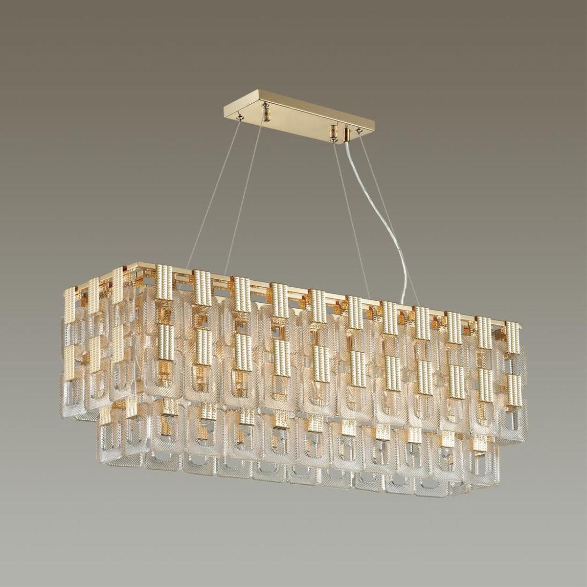 Odeon Light 4989/10 HALL ODL22 389 золотой/стекло Люстра E14 10*40W BUCKLE — миниатюра 4