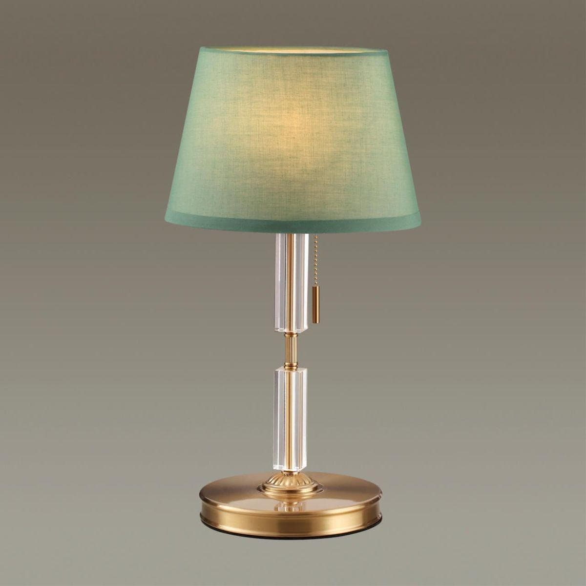 Odeon Light 4887/1T MODERN ODL_EX22 53 бронзовый/зеленый/абажур ткань Настольная лампа E27 1*60W LONDON — миниатюра 4