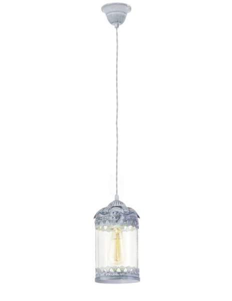 Eglo Подвес LANGHAM, 1x60W (E27), Ø140, H1100, сталь, серо-голубой/стекло 49204