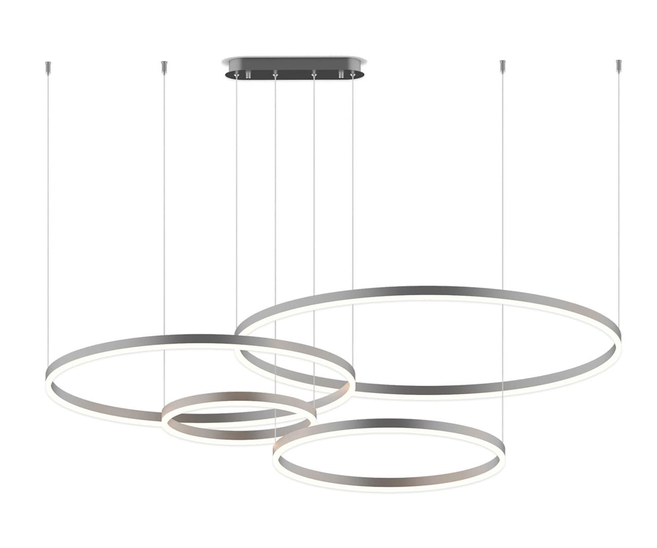 Kink Light 08204,12PA(4000K) Подвес Тор матовый никель w150*100 (d40+60+80+100) h150 Led 174W (4000K) диммируемый с пультом ДУ
