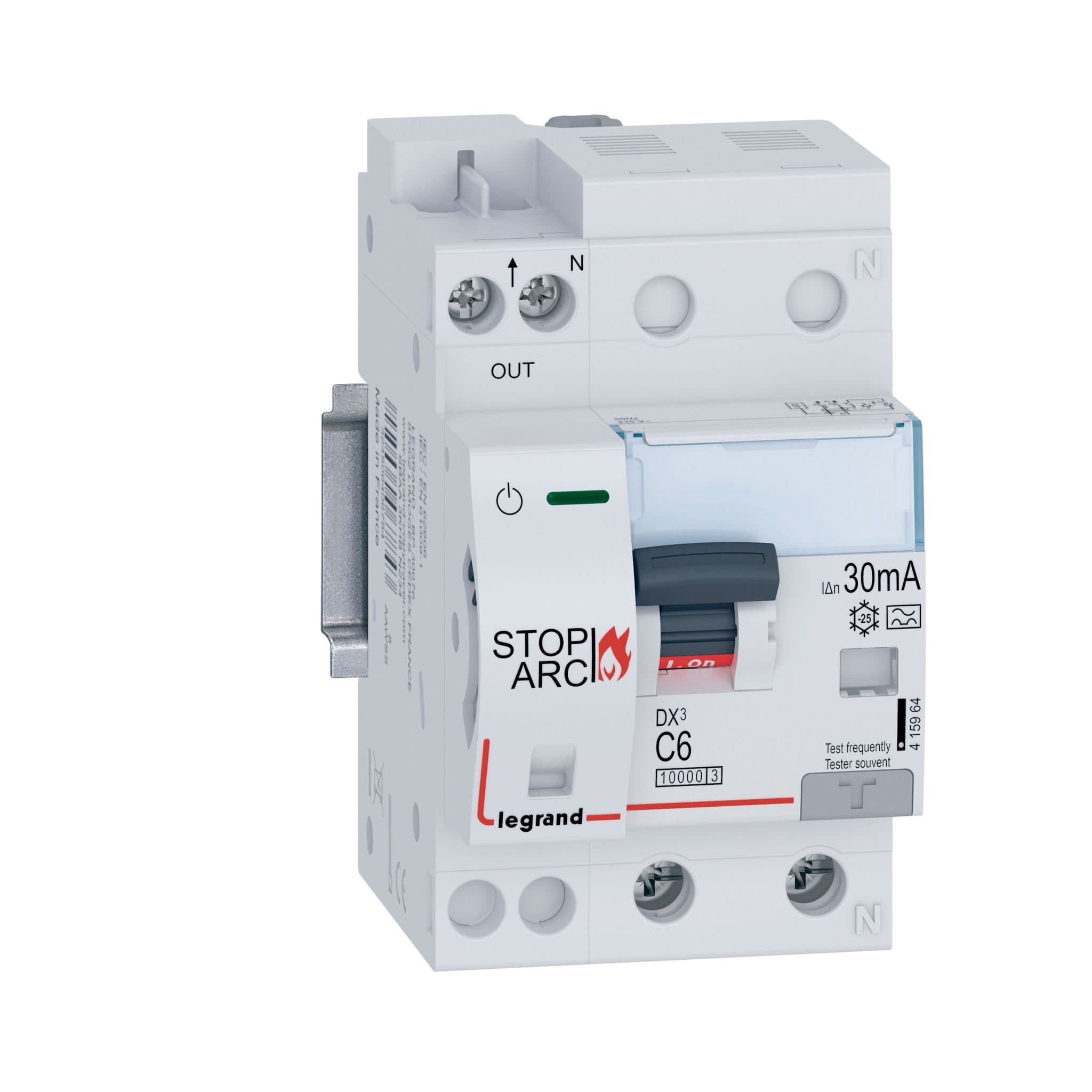 Legrand УЗДП DX3 Stop Arc 1P+N C6 10000A 30mA A (с Автоматический выключатель дифференциального тока АВДТ) 415964 — миниатюра 2