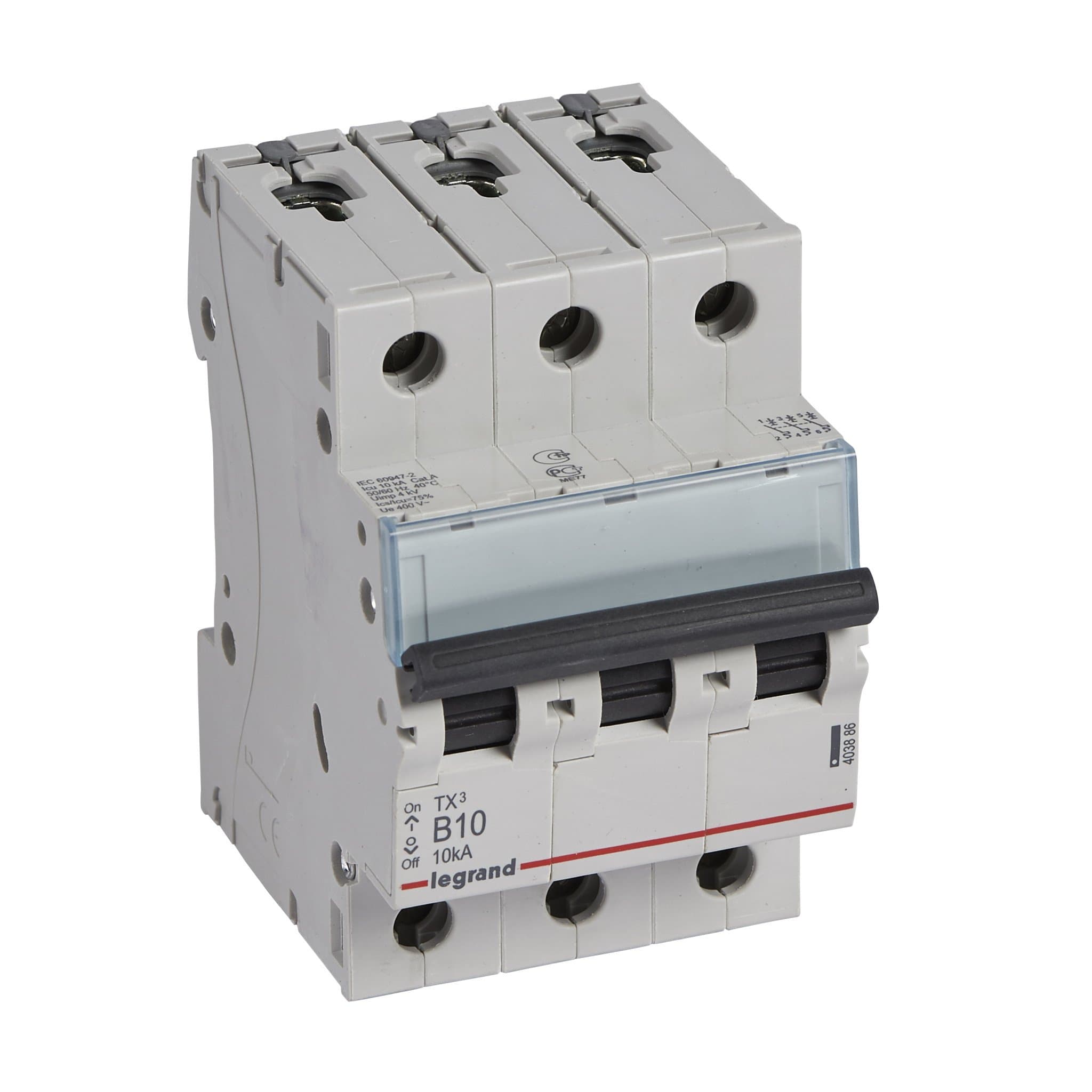 Legrand TX3 Автоматический выключатель 3P 10A (B) 6000/10kA 403886