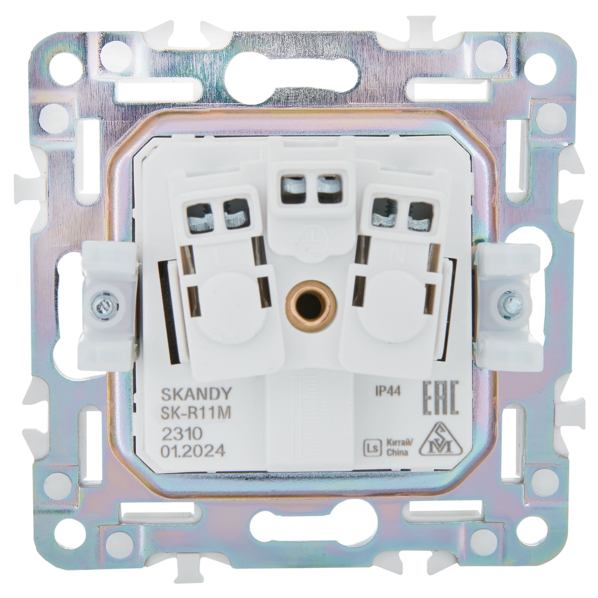 IEK SKANDY Мятный Розетка с/з с защитными шторками и крышкой 16А IP44 SK-R11G — миниатюра 3