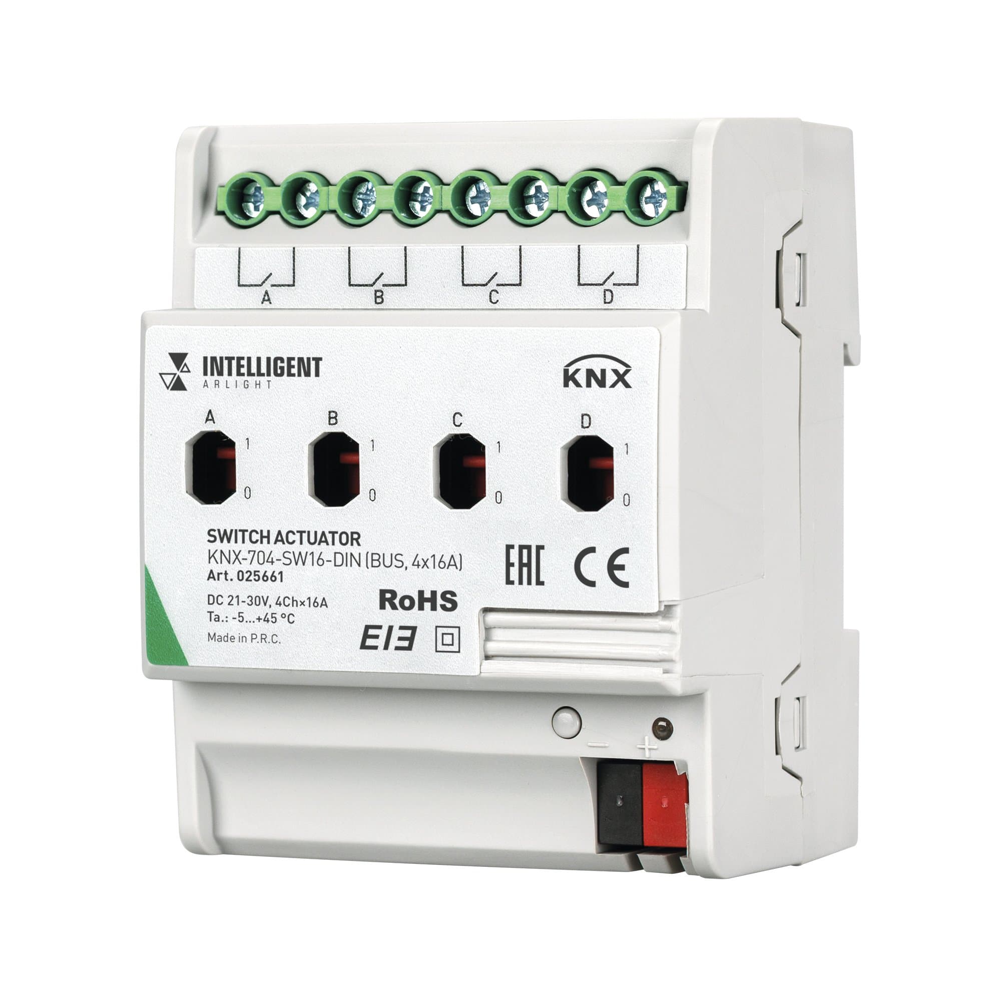 Arlight INTELLIGENT Релейный модуль KNX-704-SW16-DIN (BUS, 4x16A) (-) 025661 — миниатюра 1