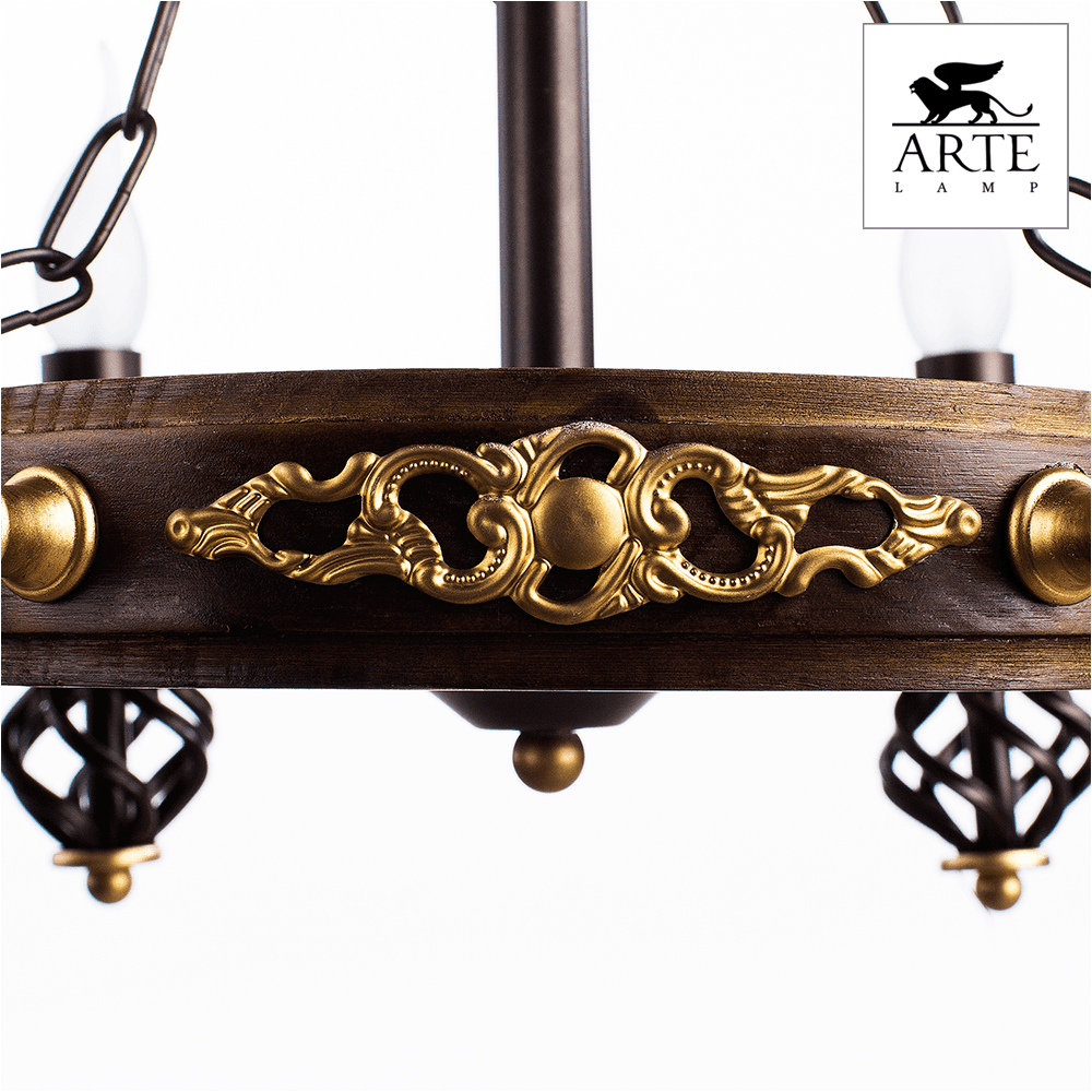 Arte Lamp Cartwheel Коричневая Люстра 60W E14 A4550LM-6CK — миниатюра 3