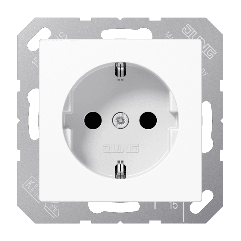 JUNG Штепсельная розетка SCHUKO 16A 250V~  белая ABA1520WW