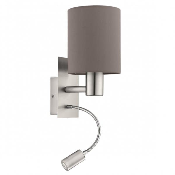 Eglo 96481 Бра PASTERI cо светод. подсветкой для чтения, 1х40W (E27), 1х3,5W (LED), L150, H380, A195