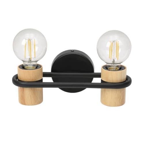 Eglo CHIEVELEY Бра CHIEVELEY, 2Х40W, E27, L285, H90, A115 сталь/дерево, черный/коричневый 43542