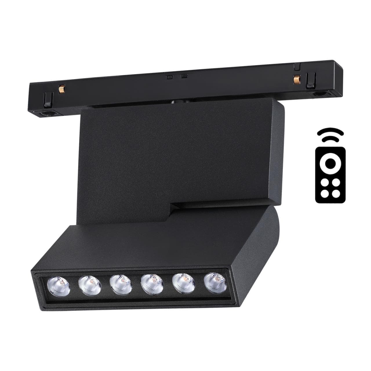 Novotech 358628 SHINO NT21 000 черный Трековый низковольтный св-к диммируемый с ДУ, со сменой цв.температуры IP20 LED 3000~6500К 12W 48V FLUM