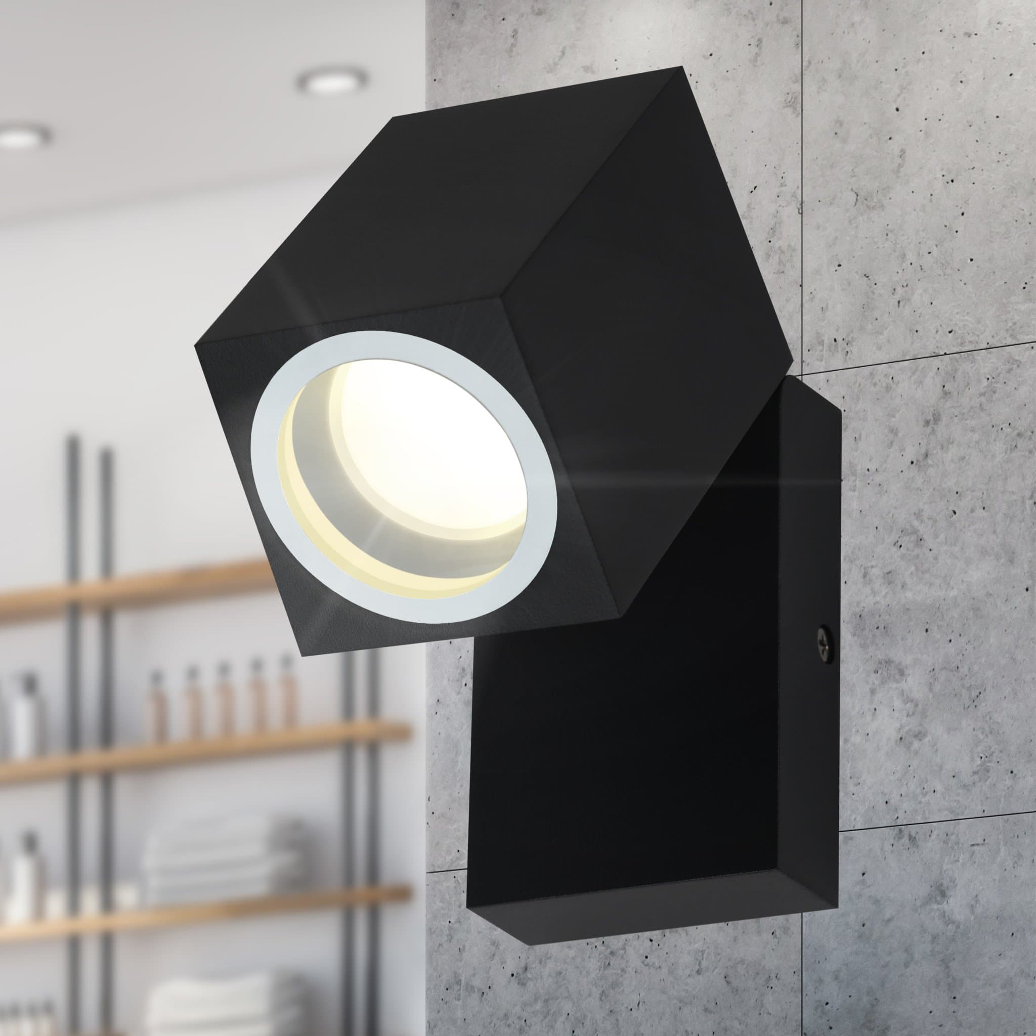 ЭРА Декоративная подсветка WL37 BK MR16/GU10, черный, для интерьера, фасадов зданий
