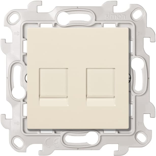 Simon 24 Слоновая кость Розетка для передачи данных 2xRJ45 Cat.6 UTP 2410600-031