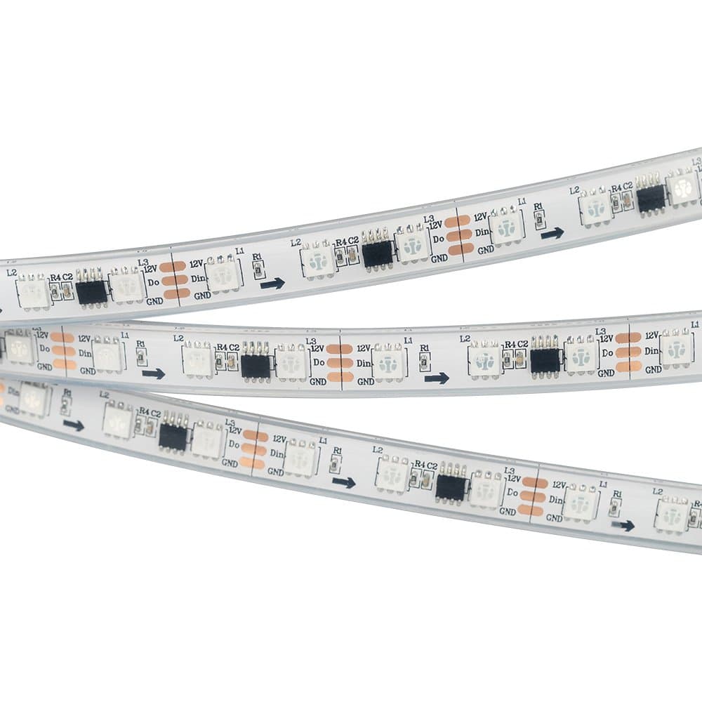 Arlight Лента герметичная SPI-PFS-B60-12mm 12V RGB-PX3 (14.4W/m, IP67, 5060, 5m) (Закрытый, IP67) 026155(3) — миниатюра 2