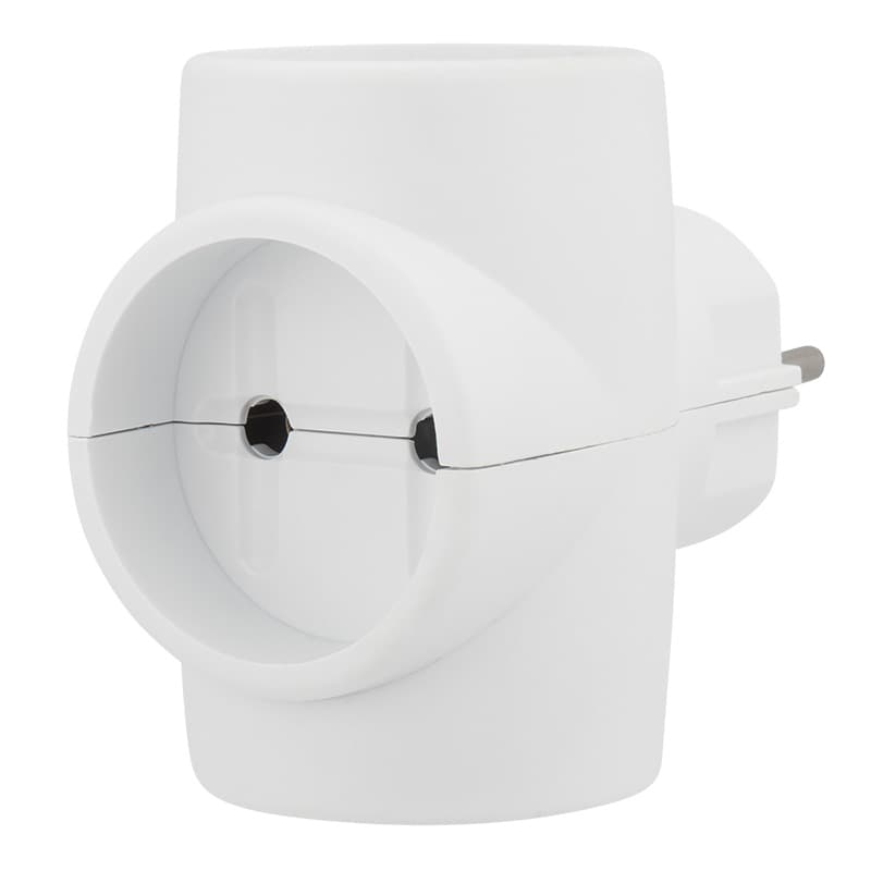 Тройник электрический без заземления 220В, 6A-10A Rexant 11-1081