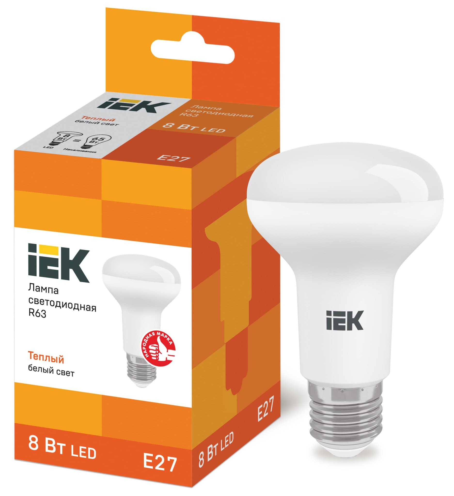 IEK Лампа светодиодная ECO R63 рефлектор 8Вт 230В 3000К E27 — миниатюра 1