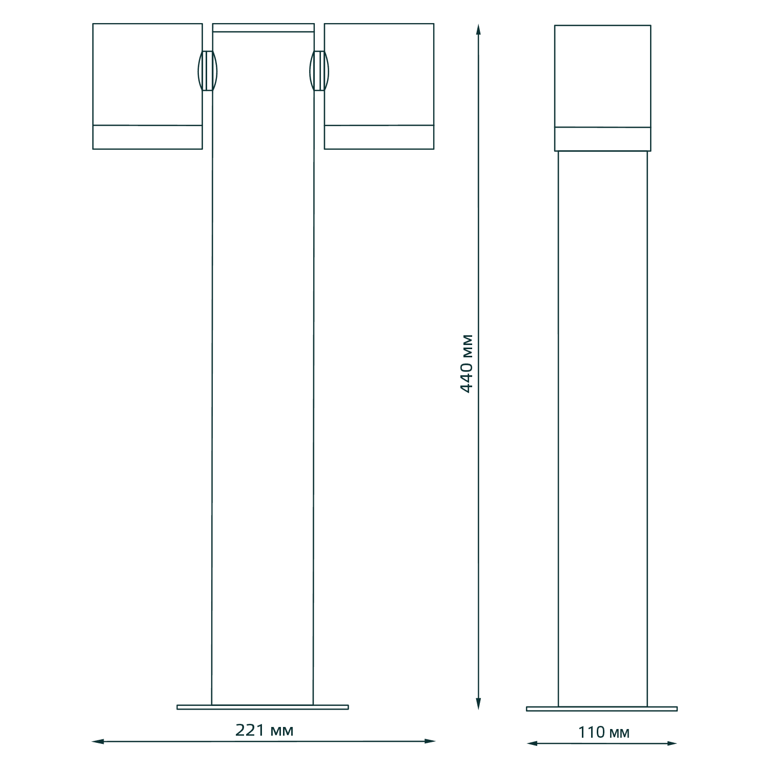 Gauss Светильник садово-парковый Sonata ландшафтный столб, 1xGU10, 90x70x470mm, 170-240V / 50Hz, Max.35W IP54, GD157 — миниатюра 6