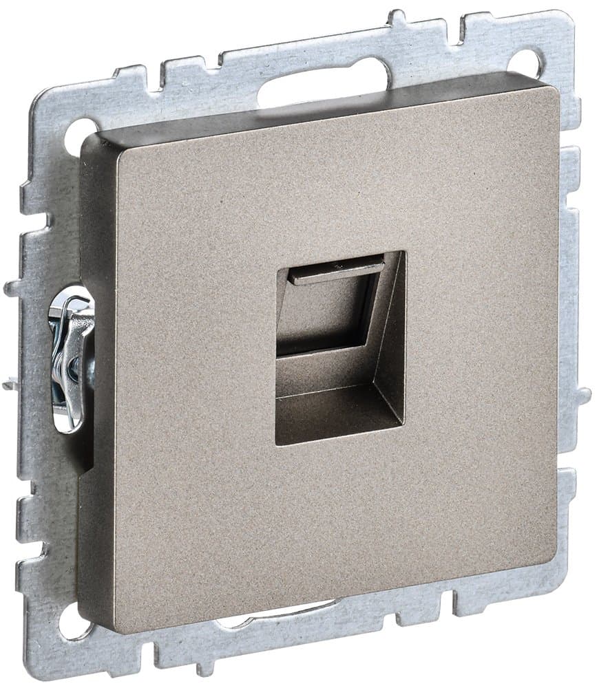 IEK BRITE BASE Шампань Розетка комп. RJ45 кат.6 РК11-БрШ